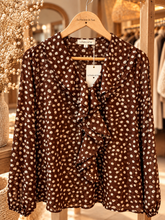 Charger l'image dans la galerie, Blouse chocolat à pois PAULETTE (36 au 48)