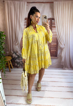 Charger l'image dans la galerie, Robe loose motif bandana jaune HELENA (36 au 46)