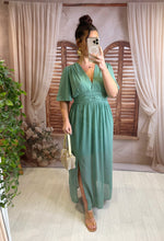 Charger l'image dans la galerie, Robe vert d'eau fendu MAE (42 au 48)