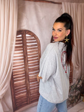 Charger l'image dans la galerie, Tee Shirt coeur dentelle gris MERCREDI (36 au 44)