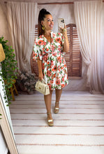 Charger l'image dans la galerie, Robe courte fleuri orange ARWEN (40 au 48)