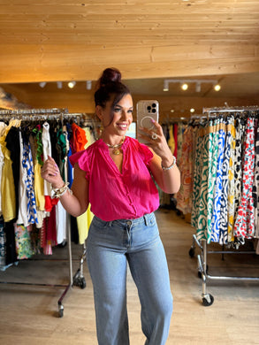 Chemisier fuchsia TATIANA ( reste taille s/m et 44 )