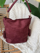 Charger l&#39;image dans la galerie, Sac effet daim bordeaux CATIA