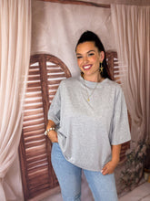 Charger l'image dans la galerie, Tee Shirt coeur dentelle gris MERCREDI (36 au 44)