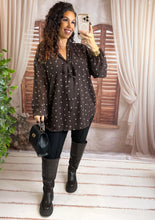 Charger l'image dans la galerie, Blouse coeur chocolat MURIEL (38 au 48)