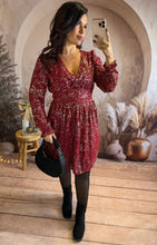 Charger l&#39;image dans la galerie, Robe courte rouge éclat or SAHARA (36 au 48)⭐️