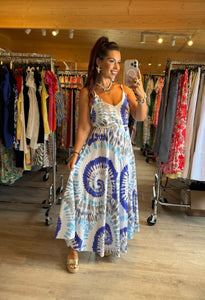 Robe à bretelles bleu marine AURORA (34 au 42)