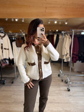 Charger l&#39;image dans la galerie, Gilet écru motif léopard SANANA (36 au 46)