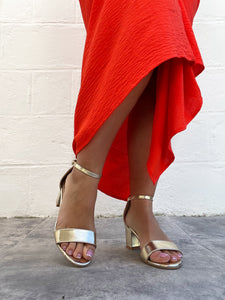 Escarpin gold petit talon