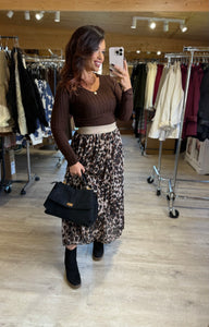 Jupe plissée choco Karina ( 34 au 46 )