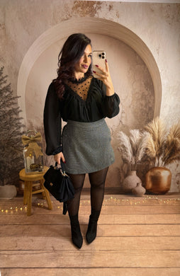 Jupe short gris SANTA (34 au 48)⭐️