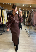 Charger l&#39;image dans la galerie, Jupe fendu chocolat SACHA (34au 42)