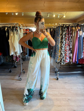Ensemble top + pantalon vert AMALIA