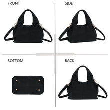 Charger l&#39;image dans la galerie, Sac effet daim noir JACKIE
