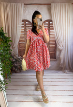 Charger l'image dans la galerie, Robe fleuri rouge ZÉLIE (36 au 50)