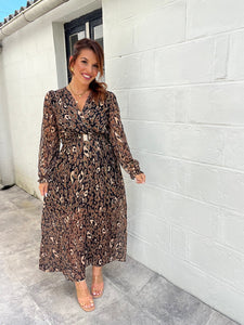 Robe longue motif léopard romy ( 36 au 48)