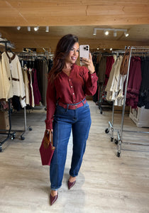 Chemise bordeaux LEILA (36 au 48)