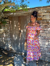 Charger l'image dans la galerie, Robe col bardot fleuri PRUNETTE (34 au 48)