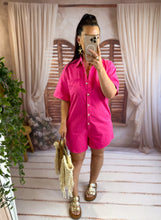 Charger l'image dans la galerie, Combishort en jeans fuchsia YUNA (36 au 48)