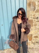 Charger l&#39;image dans la galerie, Manteau en laine chocolat GABRIELA (34 au 44)