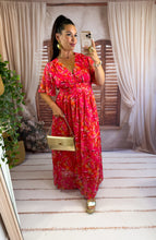 Charger l'image dans la galerie, Robe longue fleuri fuchsia /orange MIA (36 au 48) New