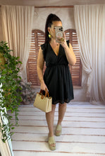 Charger l'image dans la galerie, Robe noir en coton fluide DELPHINE (34 au 48)