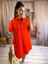 Charger l'image dans la galerie, Robe courte en jeans orange sanguine  BRAZIL (38 au 46 )