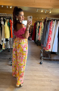 Pantalon jaune/rose ELLY (S,M,L)
