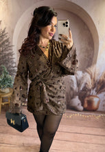 Charger l'image dans la galerie, Robe courte chocolat à sequins AURORE (34 au 40)