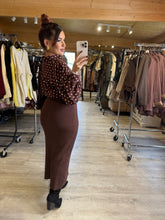 Charger l&#39;image dans la galerie, Jupe fendu chocolat SACHA (34au 42)
