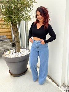 Jeans large  avec poches cœur ( s/m/l )