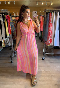 Robe rose gaz de coton ENZA (36 au 48)