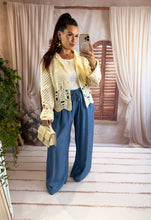 Charger l'image dans la galerie, Gilet en crochet beige DOUNIA (36 au 48)