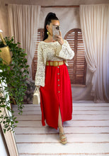 Charger l'image dans la galerie, Jupe avec ceinture rouge CLAUDIA (34 au 46)