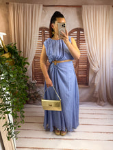 Charger l'image dans la galerie, Ensemble top + jupe bleu MANON (36 au 42)