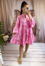 Charger l'image dans la galerie, Robe loose motif bandana rose en broderie anglaise SANANA (36 au 46)