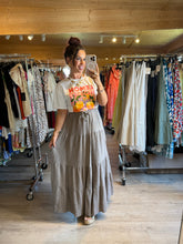 Charger l&#39;image dans la galerie, Jupe taupe gaz de coton LALA ☀️