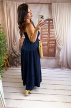 Charger l'image dans la galerie, Robe uni soleil bleu marine ALIX (36 au 46)