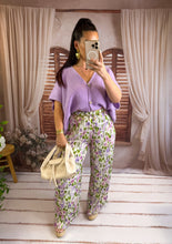 Charger l'image dans la galerie, Pantalon plissé motif lilas et kaki CLEO (34 au 48)