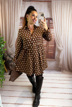 Charger l'image dans la galerie, Robe chemise chocolat à pois CLÉMENTINE (36 au 48)