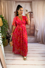 Charger l'image dans la galerie, Robe longue fleuri fuchsia /orange MIA (36 au 48) New