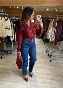 Chemise bordeaux LEILA (36 au 48)