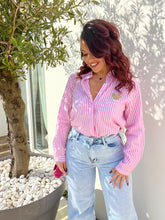 Charger l'image dans la galerie, Chemise rayé rose cœur LILI ( 36 au 48 )
