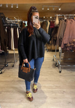 Charger l&#39;image dans la galerie, Pull large noir MORGANE (36 au 50)