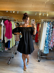 Robe noir en lin coupe large ☀️( 36 au 44 )