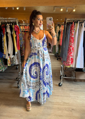 Robe à bretelles bleu marine AURORA (34 au 42)