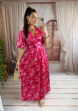 Charger l'image dans la galerie, Robe motif fuchsia CALISTA (36 au 50)