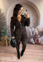 Charger l'image dans la galerie, Combishort chocolat boutons or JOVIE (36 au 40)