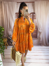 Charger l'image dans la galerie, Robe loose motif bandana orange HELENA (36 au 46)