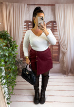 Charger l'image dans la galerie, Jupe short velours bordeaux MÉLISSA (36 au 48)